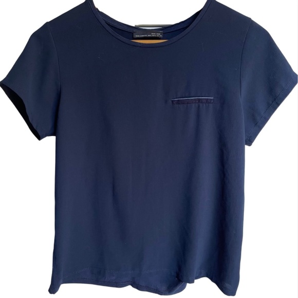 Zara Tops - ZARA Size M Navy Blouse